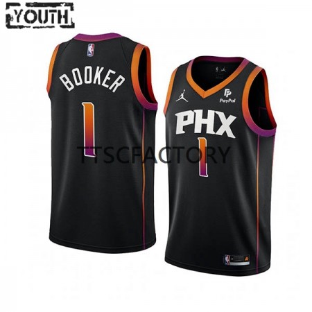 Maillot Basket Phoenix Suns Devin Booker 1 Jordan 2022-23 Statement Edition Noir Swingman - Enfant